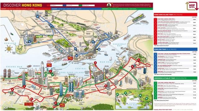 карта Гонконга Большой автобус