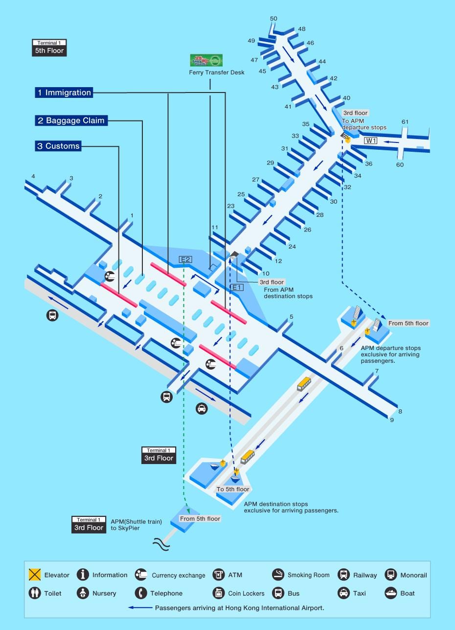 карта терминала аэропорта Гонконга