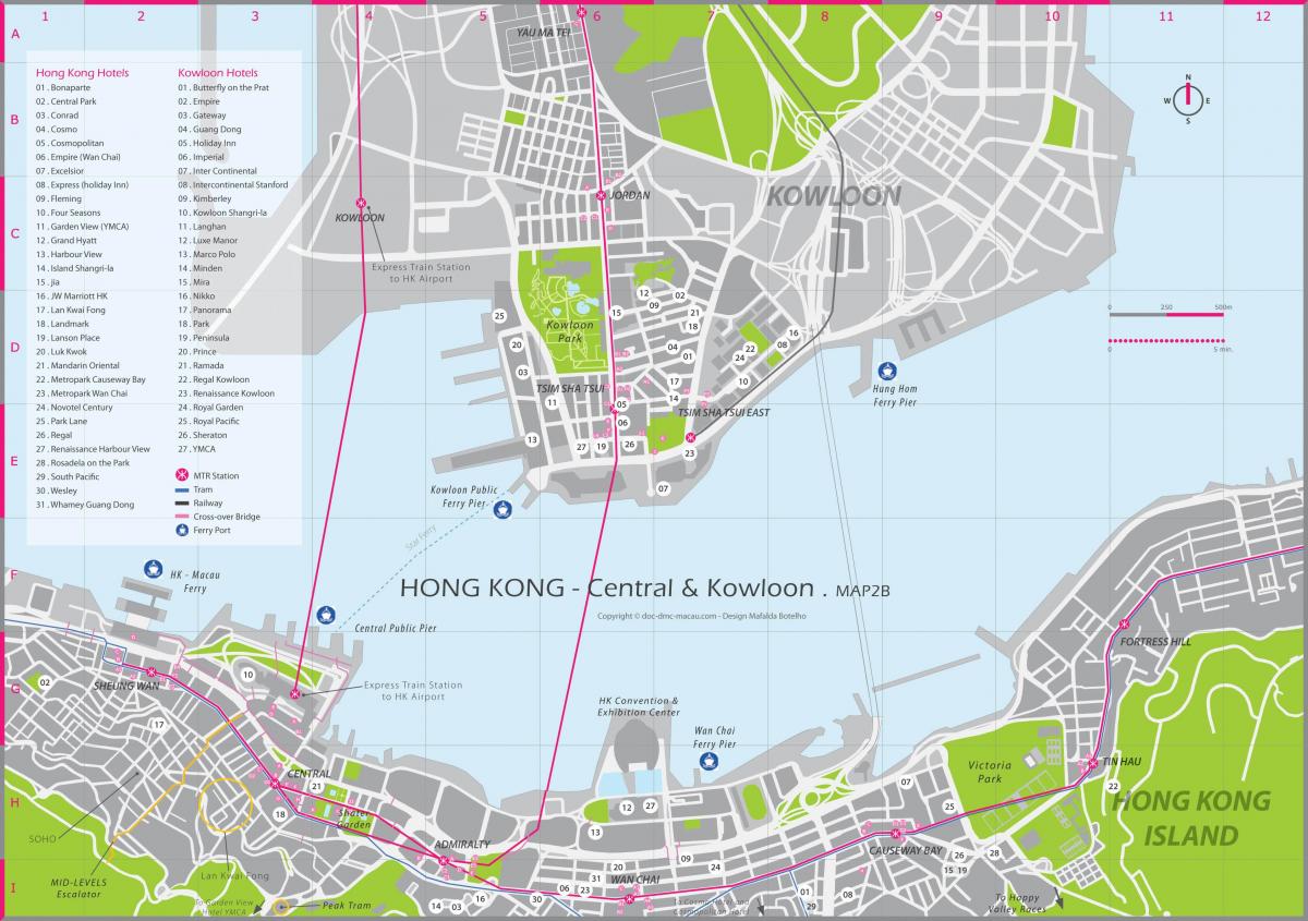 карта центра Гонконга
