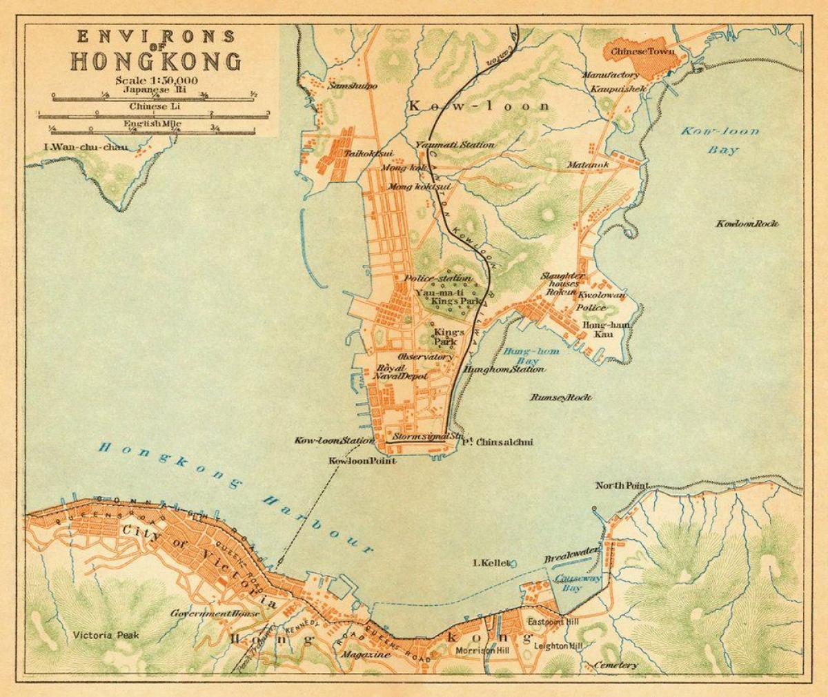 историческая карта Гонконга