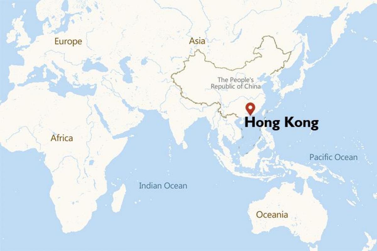 местоположение Гонконга на карте мира