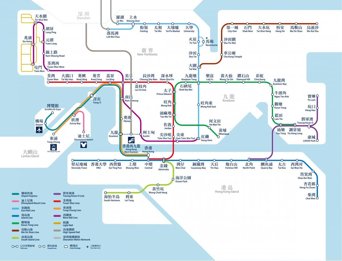 карта станции метро Гонконг