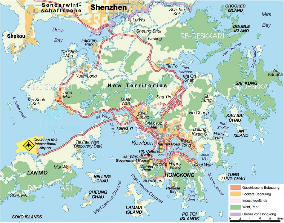 карта Гонконга